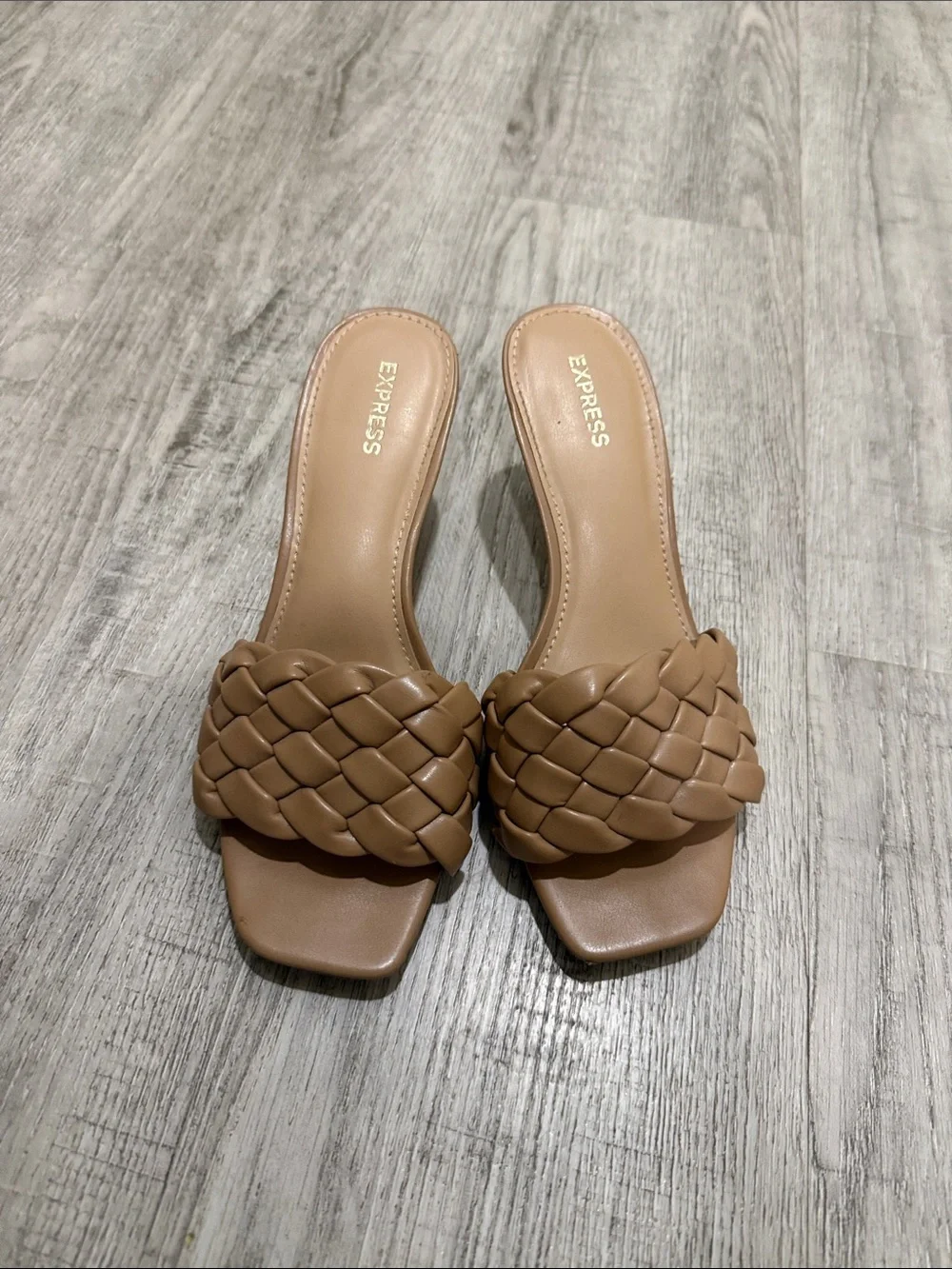 Express Braided Slide Mules in Brown - Picture 1 of 5